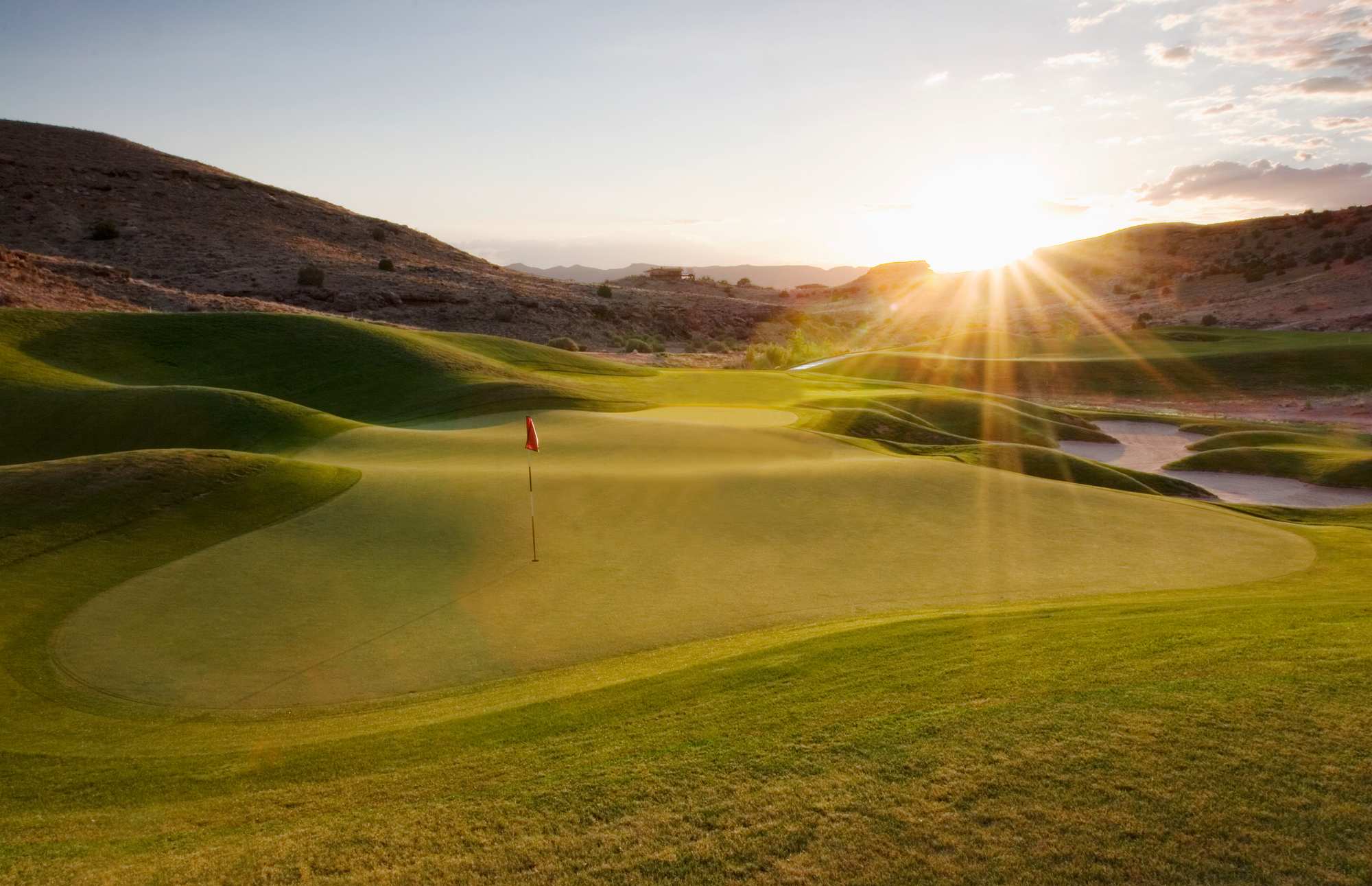 A sunny golf course