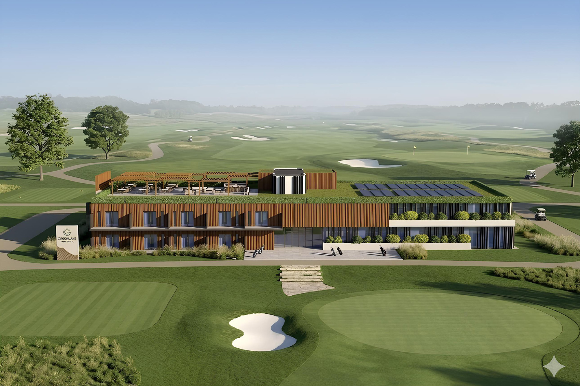 Ett golfhotell på golfbanan